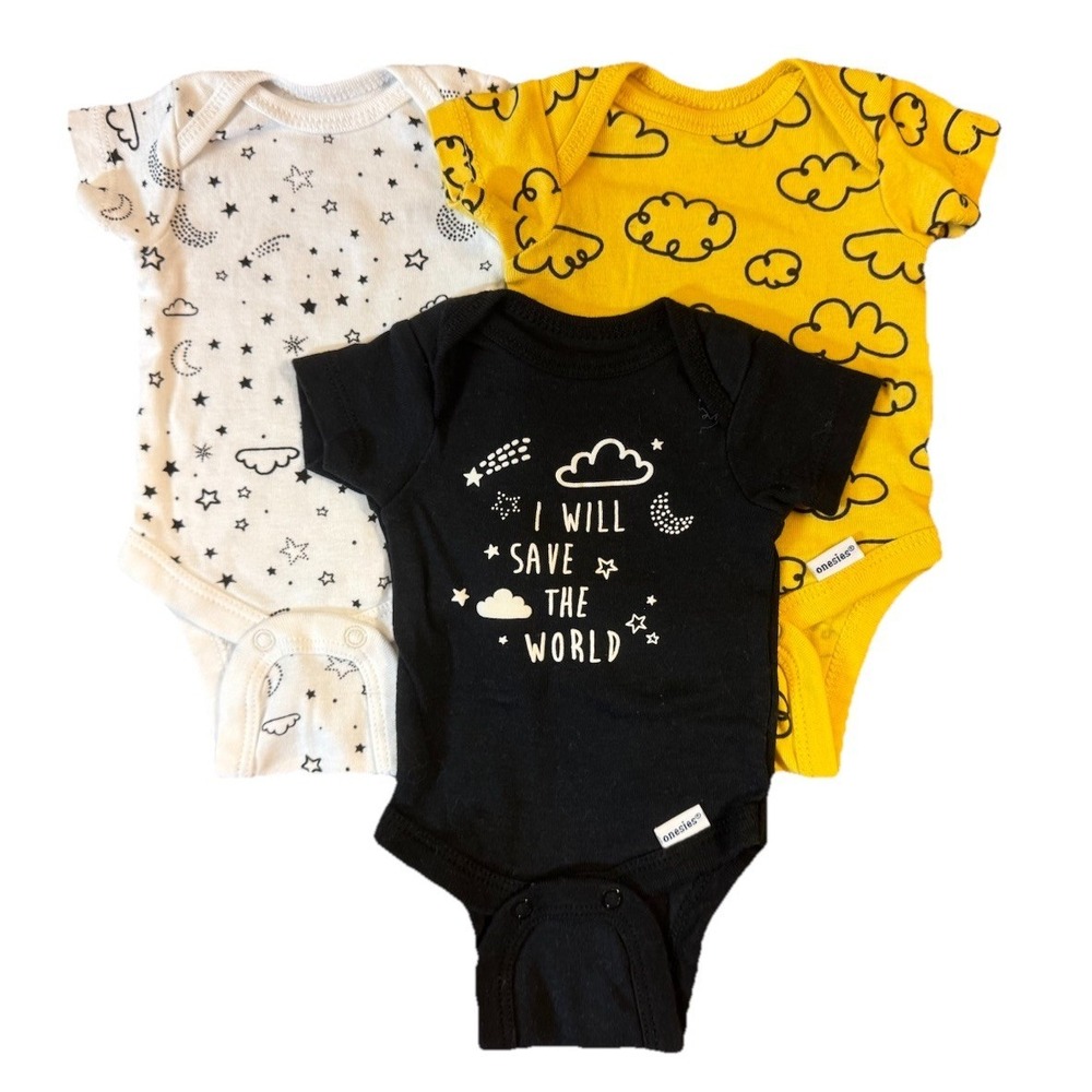 Gerber Baby Preemie‎ Boy Onesies Bodysuits Clothes Lot Moon Stars Save World